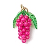 Glass Seed Beaded Grape Pendants PALLOY-MZ00467-01-1