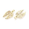 Brass Micro Pave Clear Cubic Zirconia Pendants KK-T075-82G-2