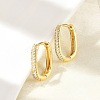 Oval Brass Micro Pave Clear Cubic Zirconia Hoop Earrings EJEW-D311-141G-3