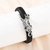 11.5MM Microfiber Leather Braided Cord Leopard Bracelets BJEW-H631-02AS-01-1