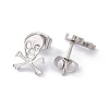 Non-Tarnish 304 Stainless Steel Tiny Hollow Out Skull Stud Earrings for Women LS-STAS-A065-07P-2