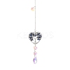Wire Wrapped Natural Lapis Lazuli Heart with Tree of Life Pendant Decorations HJEW-K046-02P-08-2