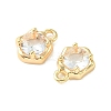 Brass Micro Pave Cubic Zirconia Charms KK-L208-10G-07-3