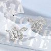 Brass Micro Pave Clear Cubic Zirconia Stud Earrings EJEW-P301-17P-3