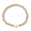 3Pcs 3 Styles CCB Plastic Beads & Opaque Acrylic Beads & ABS Plastic Imitation Pearl Round Beads Stretch Bracelet Set BJEW-JB11605-3