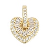 Brass Micro Pave Clear Cubic Zirconia Pendants KK-G522-53G-01-1