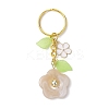 Flower Acrylic Imitation Gemstone Pendant Keychain KEYC-JKC00692-2