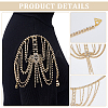 2Pcs Brass Rhinestone Sexy Shoulder Bra Body Chain AJEW-WR0002-64-3