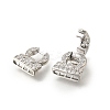 Arch Brass Micro Pave Clear Cubic Zirconia Fold Over Clasps KK-V008-22P-2