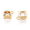 Brass Micro Pave Cubic Zirconia Charms KK-N263-65G-2