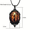 Oval Gothic Alloy Glass Halloween Pendant Necklaces for Women FS-WG73C21-03-2