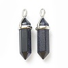 Synthetic Blue Goldstone Pointed Pendants G-M378-01P-A06-2