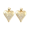 Brass Pave Clear Cubic Zirconia Pendants KK-U009-05H-G-1