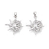 Brass Micro Pave Clear Cubic Zirconia Pendants KK-N259-08P-1