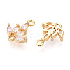 Brass Pave Clear Cubic Zirconia Connector Charms X-KK-T078-03G-03-2