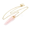 Natural Rose Quartz Bullet Shaped Perfume Bottle Pendant Necklaces G-B089-02G-02-2