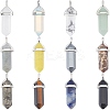 12Pcs 12 Style Natural & Synthetic Gemstone Pendants G-FH0001-59-1
