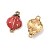 304 Stainless Steel Red Enamel Ladybug Connector Charms STAS-G393-03G-2