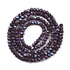 Electroplate Opaque Solid Color Glass Beads Strands EGLA-A044-P2mm-L11-3
