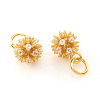 Brass Micro Pave Cubic Zirconia Charms KK-I672-19G-2