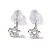 Anti-Tarnish Rhodium Plated 999 Fine Silver Star Stud Earrings for Women LS-EJEW-S215-03P-2