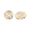 Rack Plating Alloy Enamel Pendants ENAM-N056-369KCG-01-2
