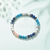 Natural Lapis Lazuli(Dyed) & Gemstone Round Beaded Bracelet for Women BJEW-JB08336-02-2