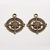 Compass Tibetan Style Alloy Pendants PALLOY-K110-25AB-NR-1