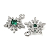 Flower Brass Micro Pave Cubic Zirconia Pendants KK-N254-102P-01-2