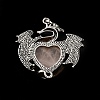 Natural Rose Quartz Heart Pendants KK-K331-01AS-06-4