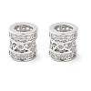 Brass Micro Pave Clear Cubic Zirconia Beads KK-U028-21P-2