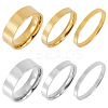 2 Sets 2 Colors 304 Stainless Steel Plain Band Rings Set for Women RJEW-AN0001-20-1