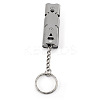304 Stainless Steel Rectangle Tube Survival Whistles with Lanyard Keychain FAMI-PW0001-08P-1