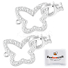 2Pcs 925 Sterling Silver Micro Pave Clear Cubic Zirconia Fold Over Clasps STER-BBC0008-47-1
