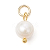 Natural Cultured Freshwater Pearl Two Sides Polished Charms PALLOY-JF04036-01-3