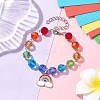 Alloy Enamel Rainbow Charm Bracelets BJEW-JB10231-2