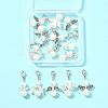 14Pcs 7 Styles ABS Plastic Imitation Pearl & Alloy Pendant Decorations HJEW-FS00042-02-6