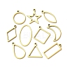 10Pcs 201 Stainless Steel Open Back Bezel Pendant Sets STAS-B101-06A-G-1