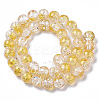 Transparent Spray Painted Crackle Glass Bead Strands GLAA-N035-03D-A08-2