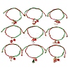 Christmas Theme Alloy Enamel & Imitation Austrian Crystal Charm Bracelets BJEW-JB10903-1