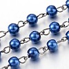 Handmade Glass Pearl Beaded Chains for Necklaces Bracelets Making AJEW-JB00133-2