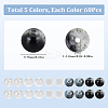 300Pcs 5 Colors Transparent Glass Beads GLAA-SC0002-42B-2