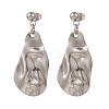 Non-Tarnish 5 Pairs 5 Style Twist Triangle & Nugget & Flat Round 304 Stainless Steel Dangle Stud Earrings Set for Women EJEW-JE05090-01-3