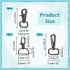 30Pcs 3 Styles Zinc Alloy Swivel Lobster Claw Clasps FIND-WR0009-68B-2