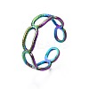 304 Stainless Steel Oval Wrap Cuff Ring RJEW-N038-093-4