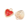 Red Love Heart Alloy Enamel Pendants PALLOY-A024-03KCG-2