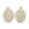 Rack Plating Brass Micro Pave Cubic Zirconia Stud Earring EJEW-C081-40G-1