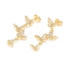 Cubic Zirconia Butterfly Dangle Stud Earrings X-EJEW-I263-03G-1