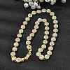 Brass Micro Pave Clear Cubic Zirconia Flat Round Link Chain Necklaces for Women NJEW-B157-18G-1