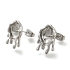 Brass Stud Earring Findings KK-K388-11P-2